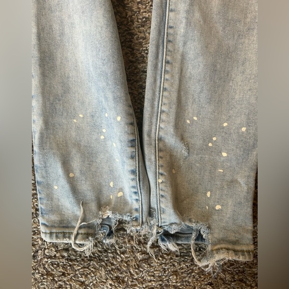 &denim men’s distressed button fly skinny jeans 33x30 - Picture 2 of 9